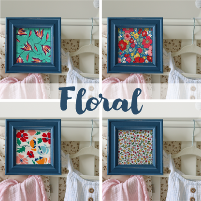 Blue Frame - Floral